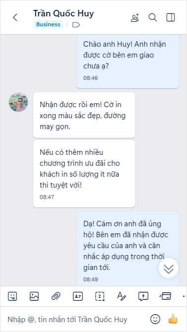 Anh Trần Quốc Huy phản hồi về màu sắc và chương trình ưu đãi khi ít số lượng ít