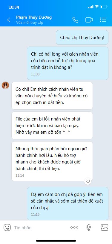 Đánh giá dịch vụ in vải kỹ thuật số của chị Phạm Thùy Dương (Đồng phục Hải Anh)